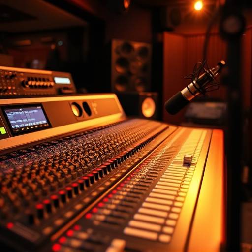 Console de mixage analogique et microphones de studio